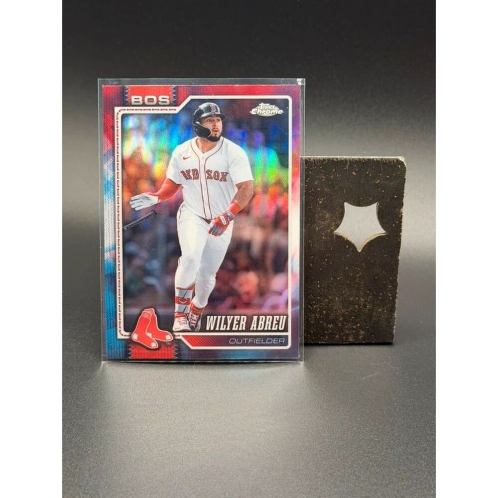 2026 Topps Chrome Wilyer Abreu #165 Red White and Blue Refractor - Boston Red So